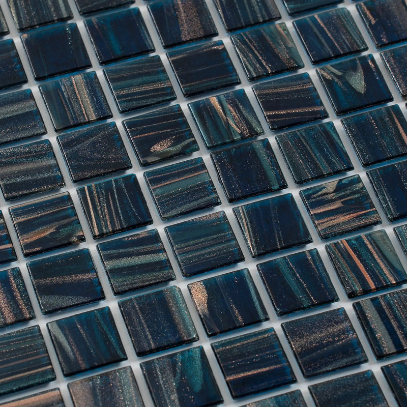 Berlin Blue 12x12 Glossy Uniform Square Glass Mosaic Tile (20 pack, 20 sq ft/case) by Apollo Tile
