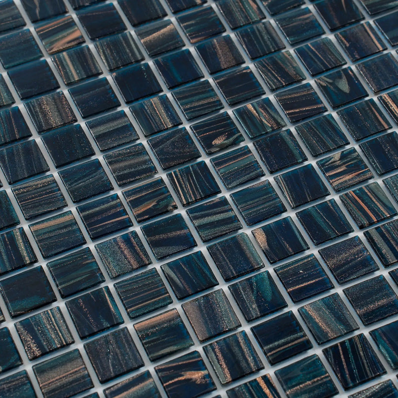 Berlin Blue 12x12 Glossy Uniform Square Glass Mosaic Tile (20 pack, 20 sq ft/case) by Apollo Tile