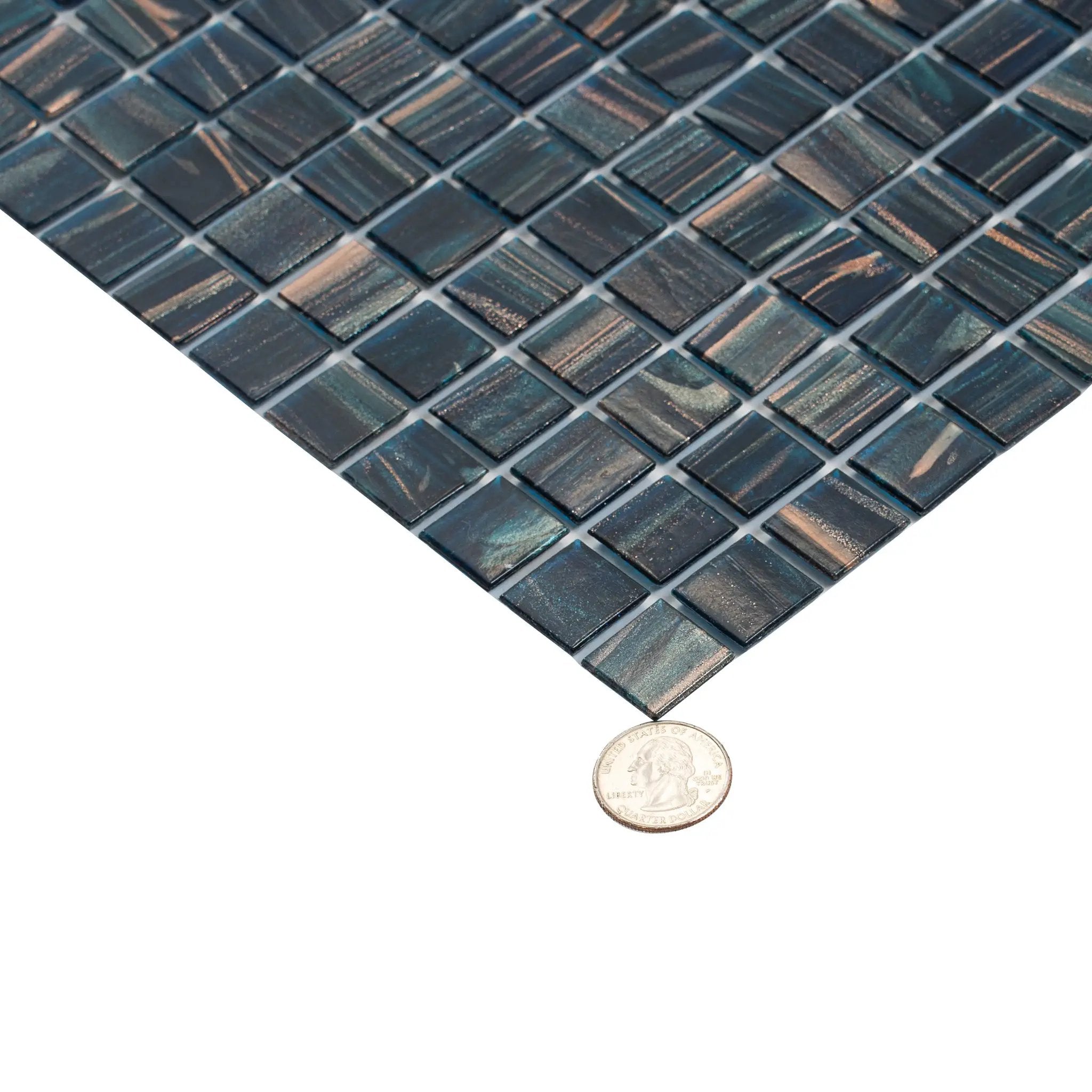 Berlin Blue 12x12 Glossy Uniform Square Glass Mosaic Tile (20 pack, 20 sq ft/case) by Apollo Tile
