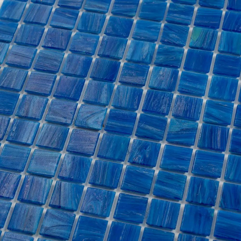 Trypan Blue 12x12 Glossy Uniform Square Glass Mosaic Tile (20 pack, 20 sq ft/case) by Apollo Tile