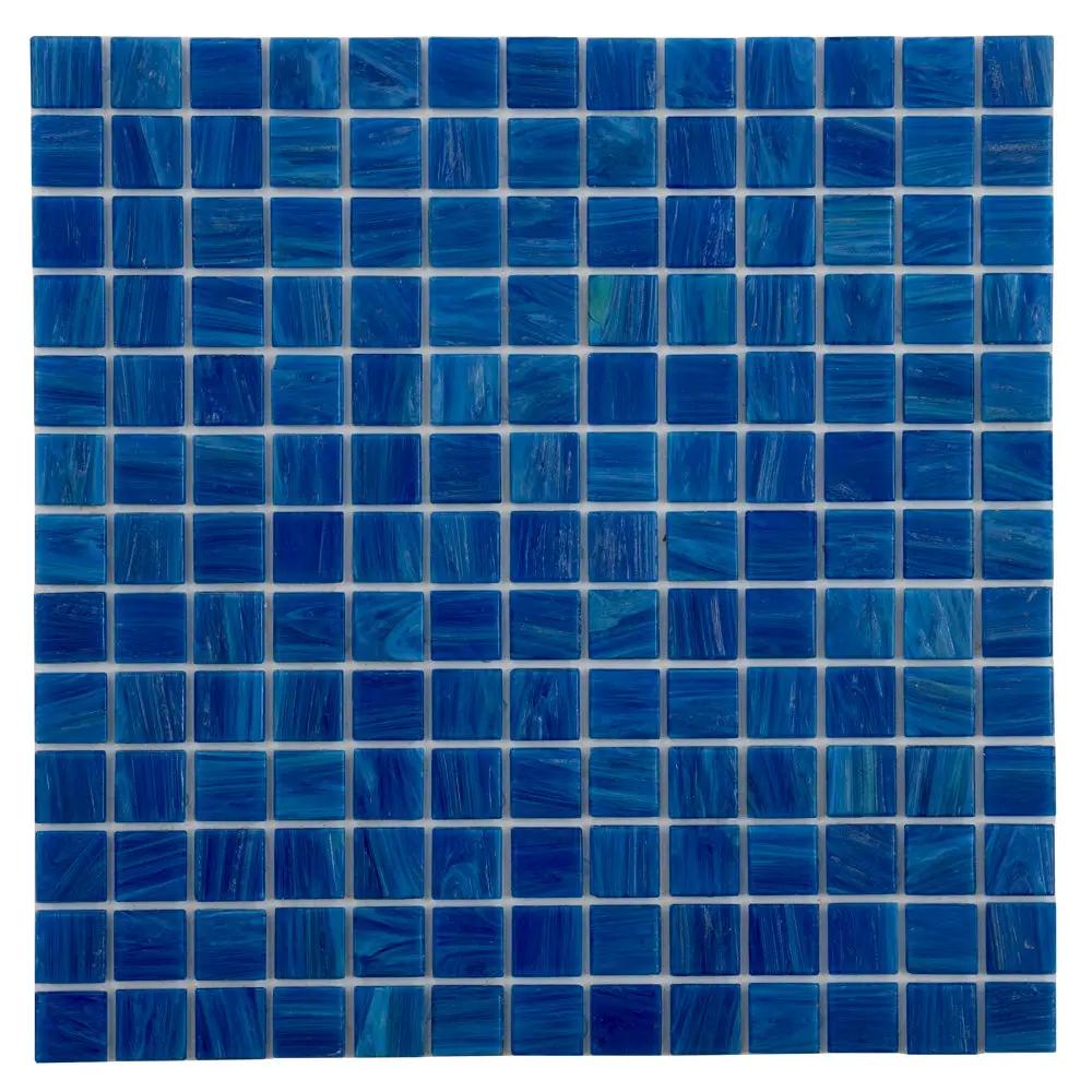 Trypan Blue 12x12 Glossy Uniform Square Glass Mosaic Tile (20 pack, 20 sq ft/case) by Apollo Tile