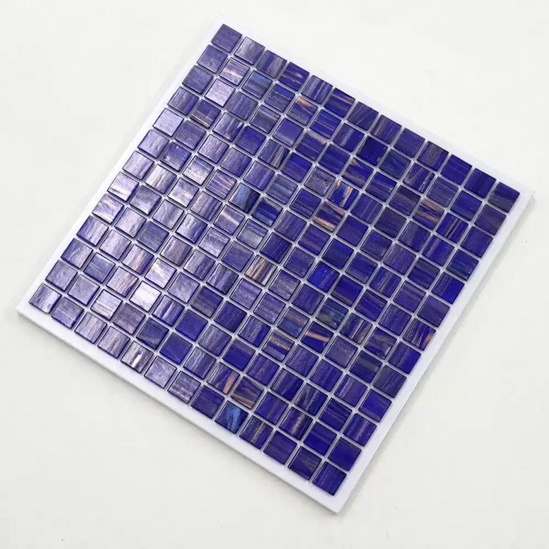 Royal Blue Gold 12x12 Glossy Uniform Square Glass Mosaic Tile (20 pack, 20 sq ft/case) by Apollo Tile