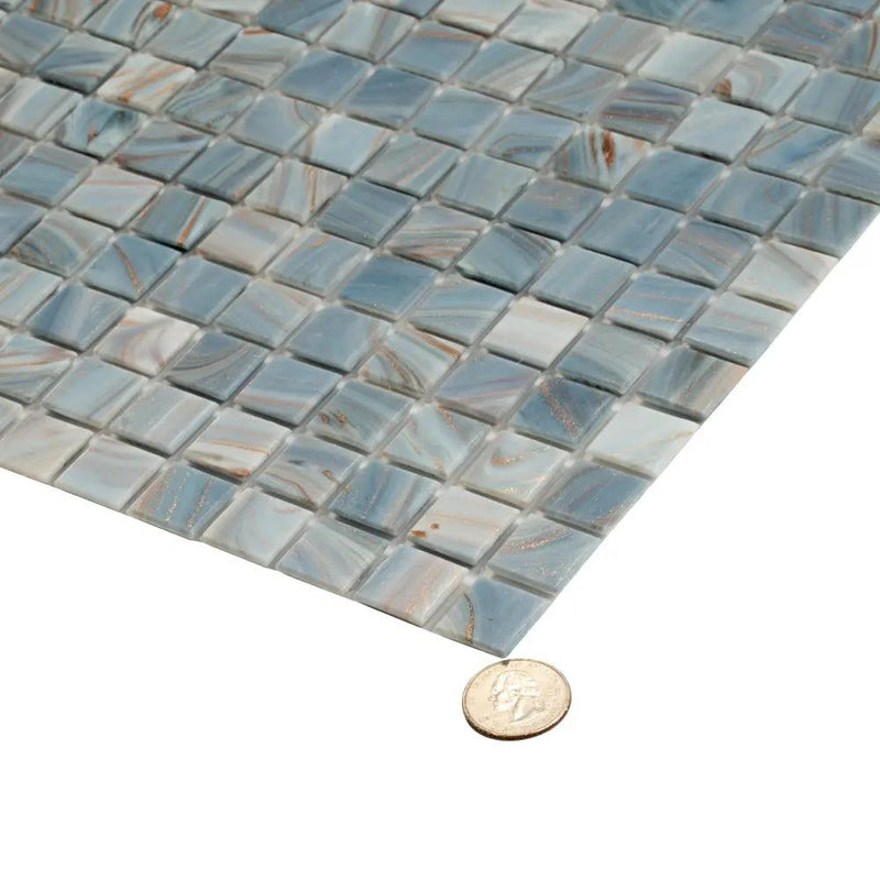 Manatee Blue 12x12 Glossy Uniform Square Glass Mosaic Tile (20 pack, 20 sq ft/case) by Apollo Tile