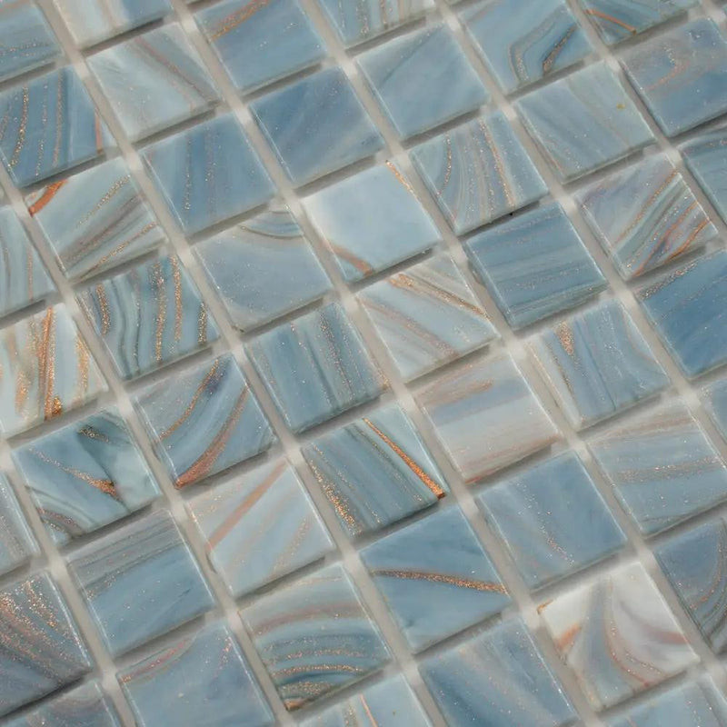 Manatee Blue 12x12 Glossy Uniform Square Glass Mosaic Tile (20 pack, 20 sq ft/case) by Apollo Tile