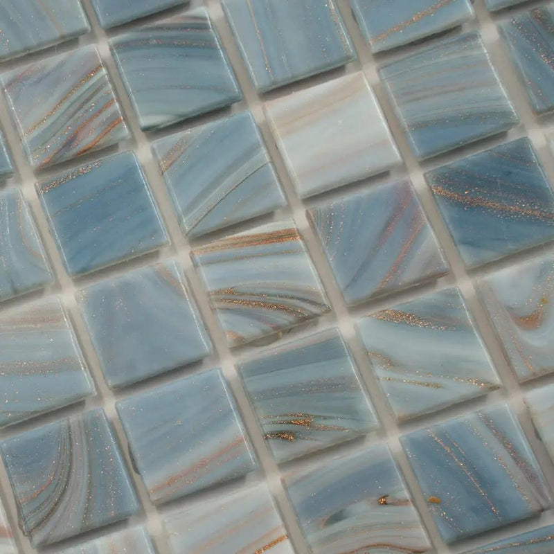 Manatee Blue 12x12 Glossy Uniform Square Glass Mosaic Tile (20 pack, 20 sq ft/case) by Apollo Tile
