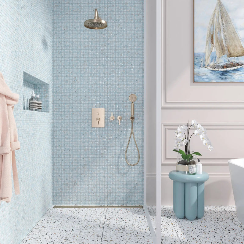 Pastel Blue 12x12 Glossy Uniform Square Glass Mosaic Tile (20 pack, 20 sq ft/case) by Apollo Tile