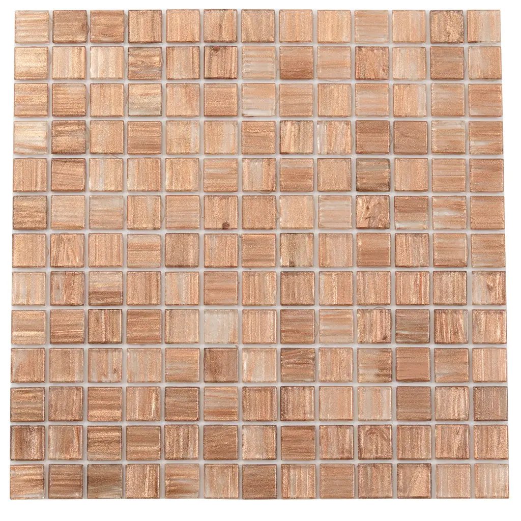 Copper Brown 12x12 Glossy Uniform Square Glass Mosaic Tile (20 pack, 20 sq ft/case) by Apollo Tile