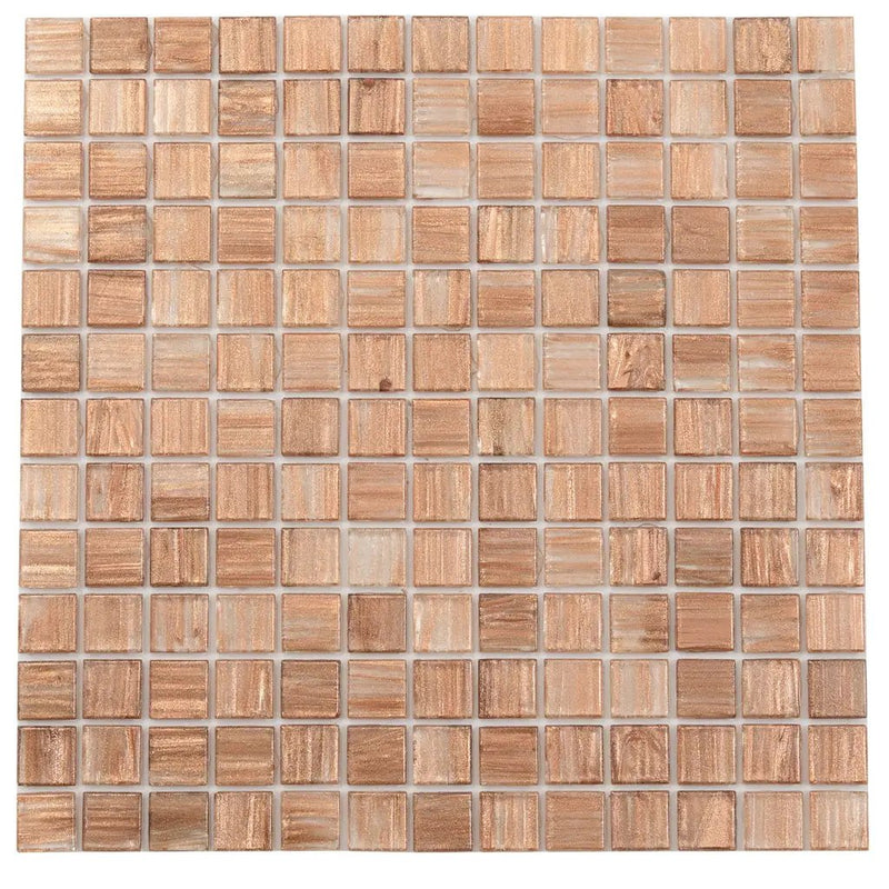 Copper Brown 12x12 Glossy Uniform Square Glass Mosaic Tile (20 pack, 20 sq ft/case) by Apollo Tile