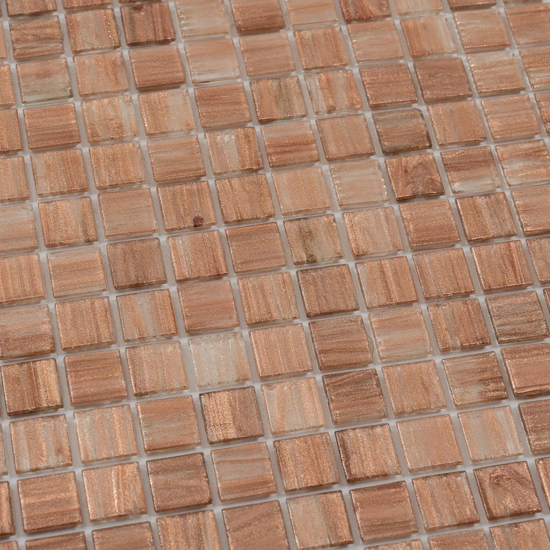 Copper Brown 12x12 Glossy Uniform Square Glass Mosaic Tile (20 pack, 20 sq ft/case) by Apollo Tile