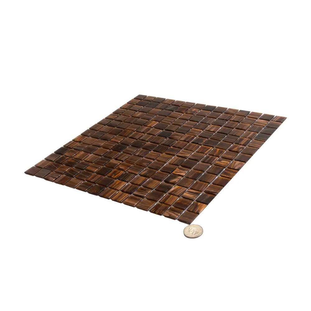 Bronze 12x12 Glossy Uniform Square Glass Mosaic Tile (20 pack, 20 sq ft/case) by Apollo Tile