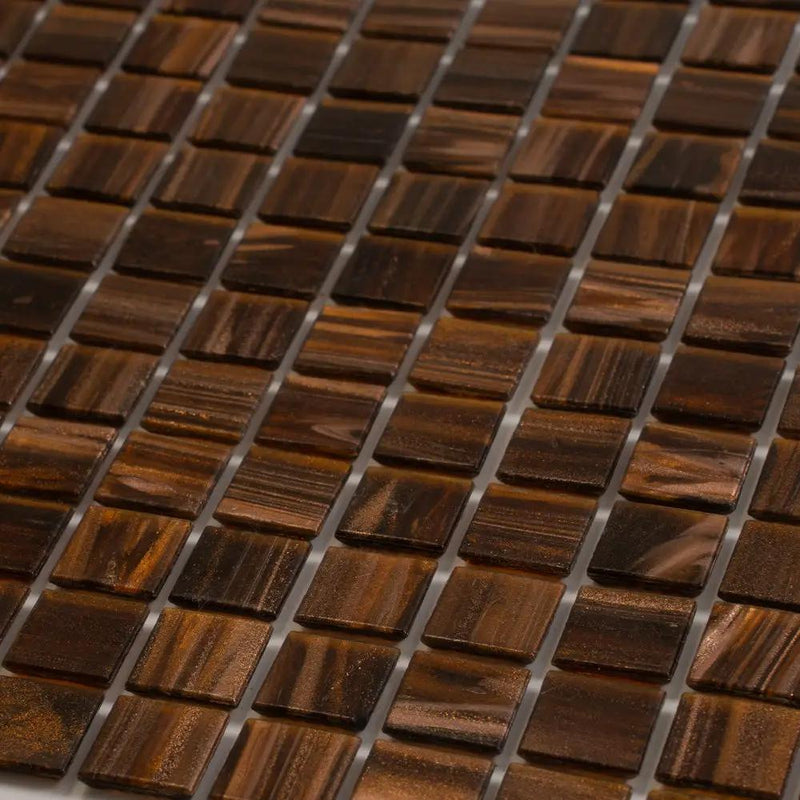 Bronze 12x12 Glossy Uniform Square Glass Mosaic Tile (20 pack, 20 sq ft/case) by Apollo Tile