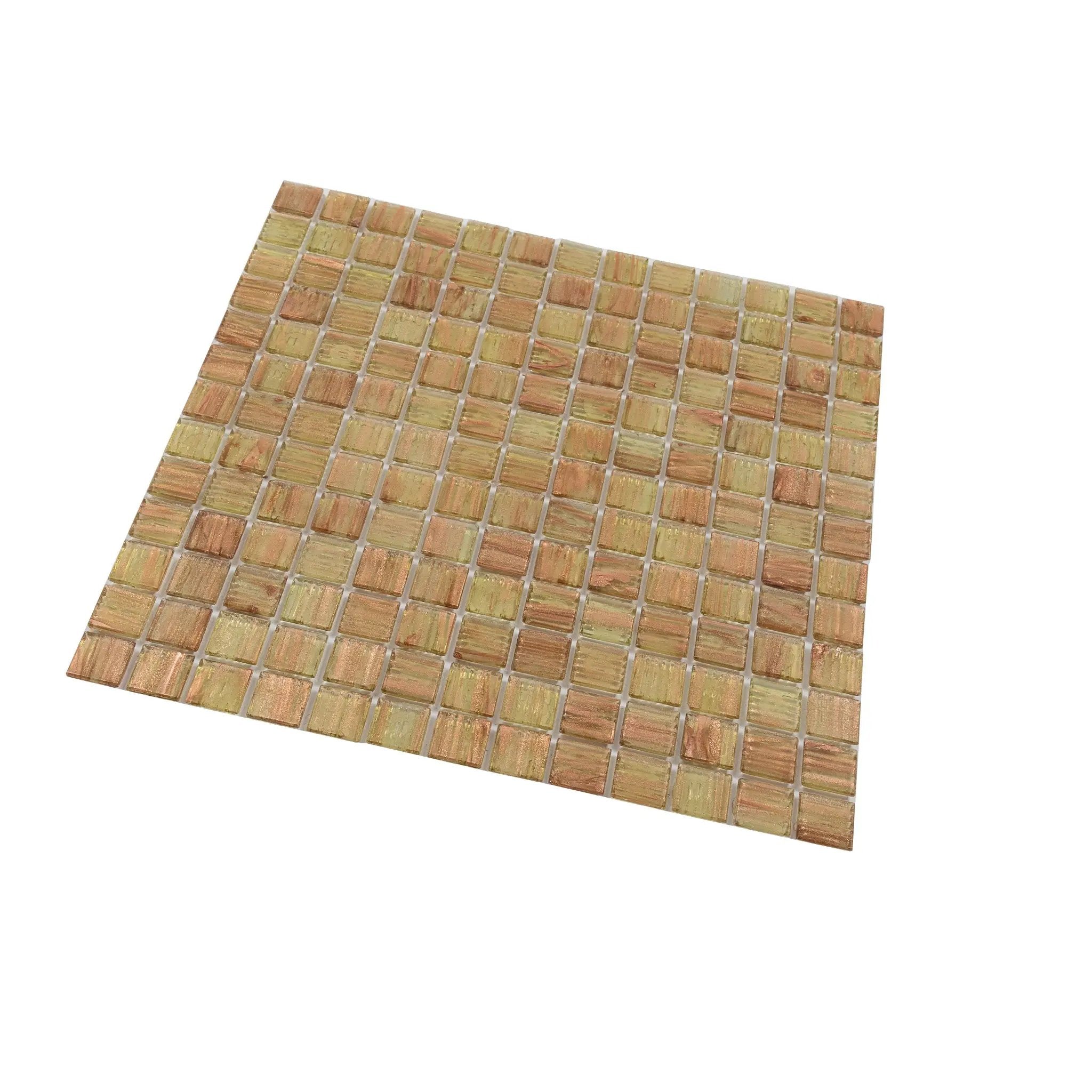 Tortilla Brown 12x12 Glossy Uniform Square Glass Mosaic Tile (20 pack, 20 sq ft/case) by Apollo Tile