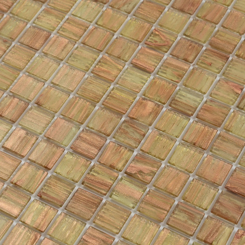 Tortilla Brown 12x12 Glossy Uniform Square Glass Mosaic Tile (20 pack, 20 sq ft/case) by Apollo Tile