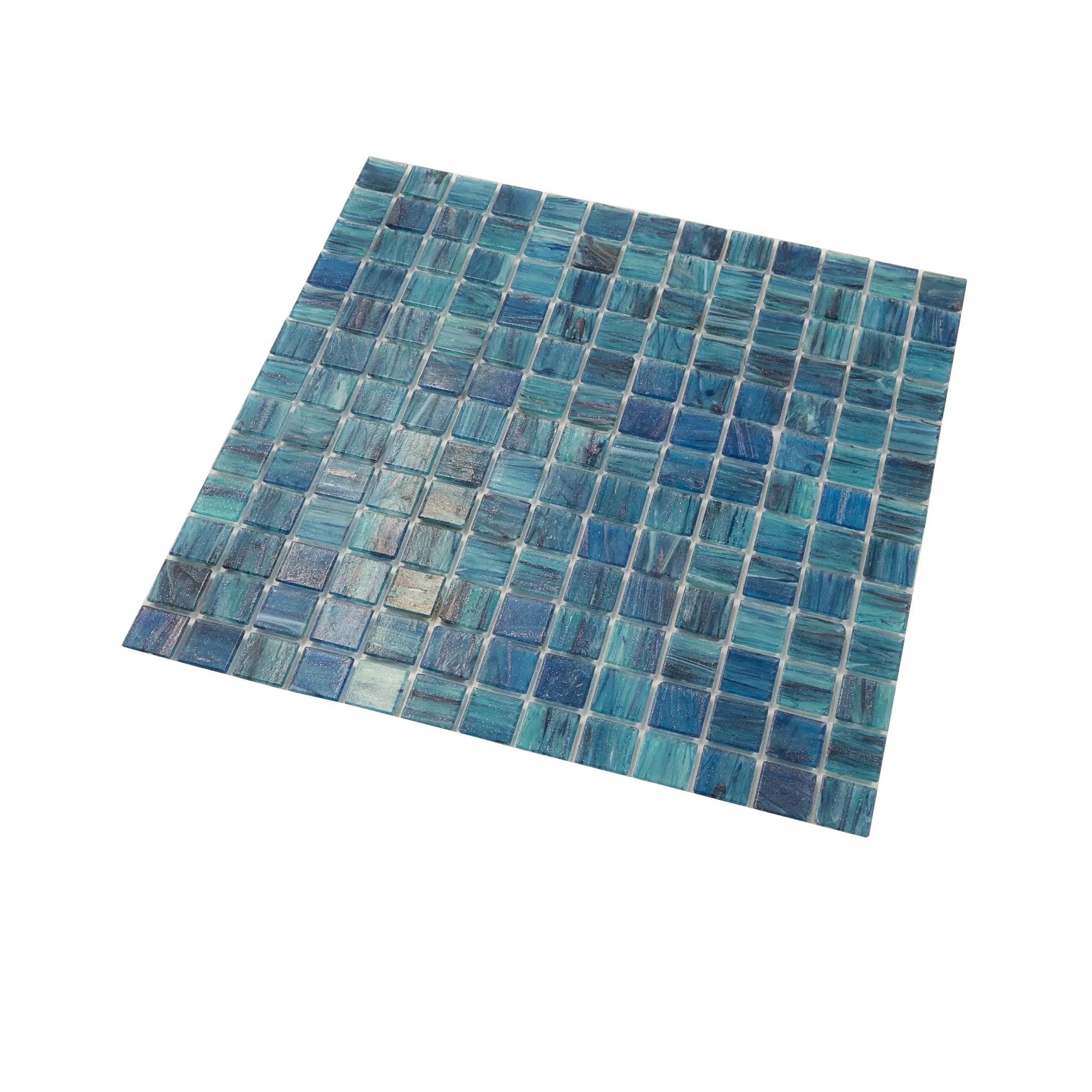 Sea Blue 12x12 Uniform Square Glossy Glass Mosaic Tile (20 pack, 20 sq ft/case) by Apollo Tile