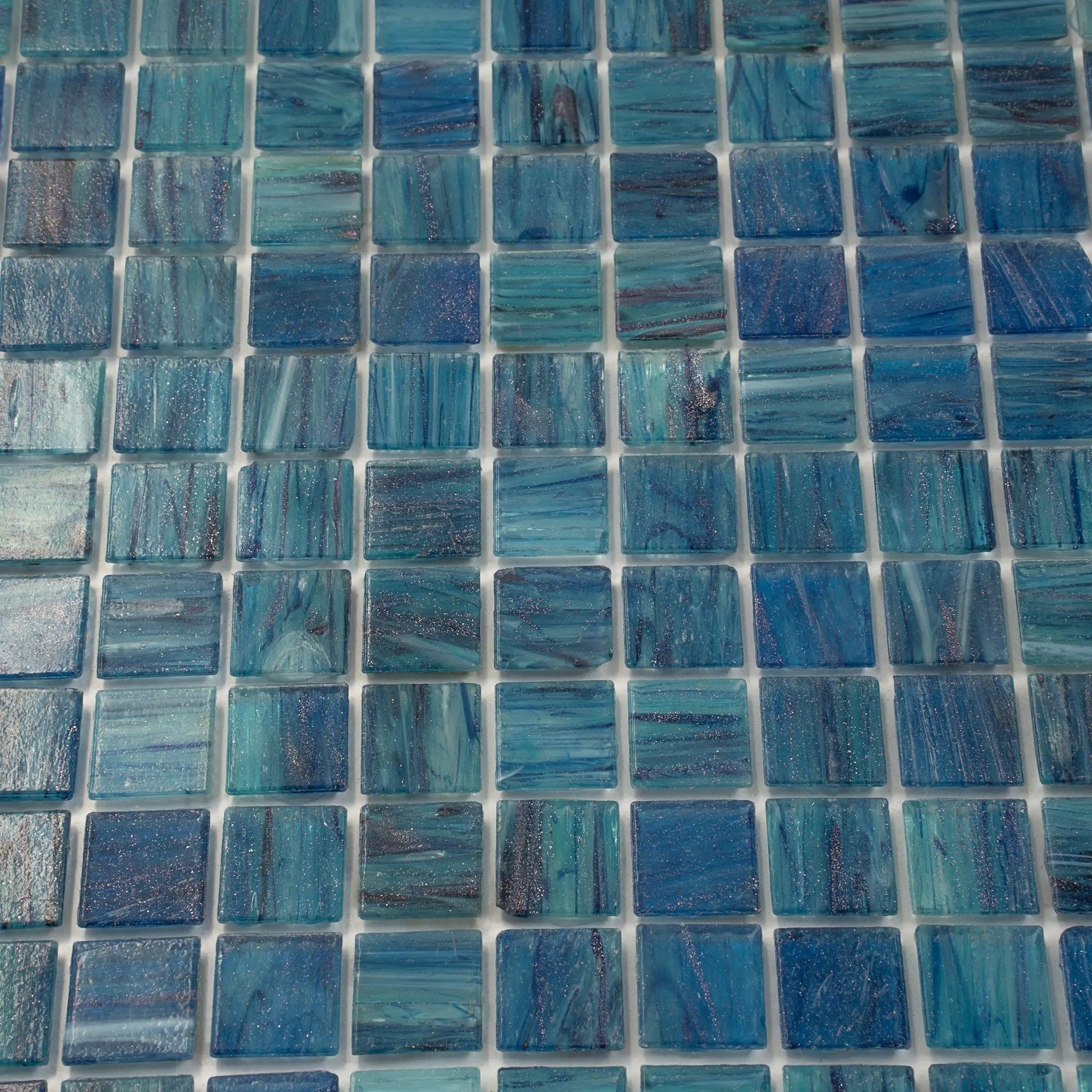 Sea Blue 12x12 Uniform Square Glossy Glass Mosaic Tile (20 pack, 20 sq ft/case) by Apollo Tile