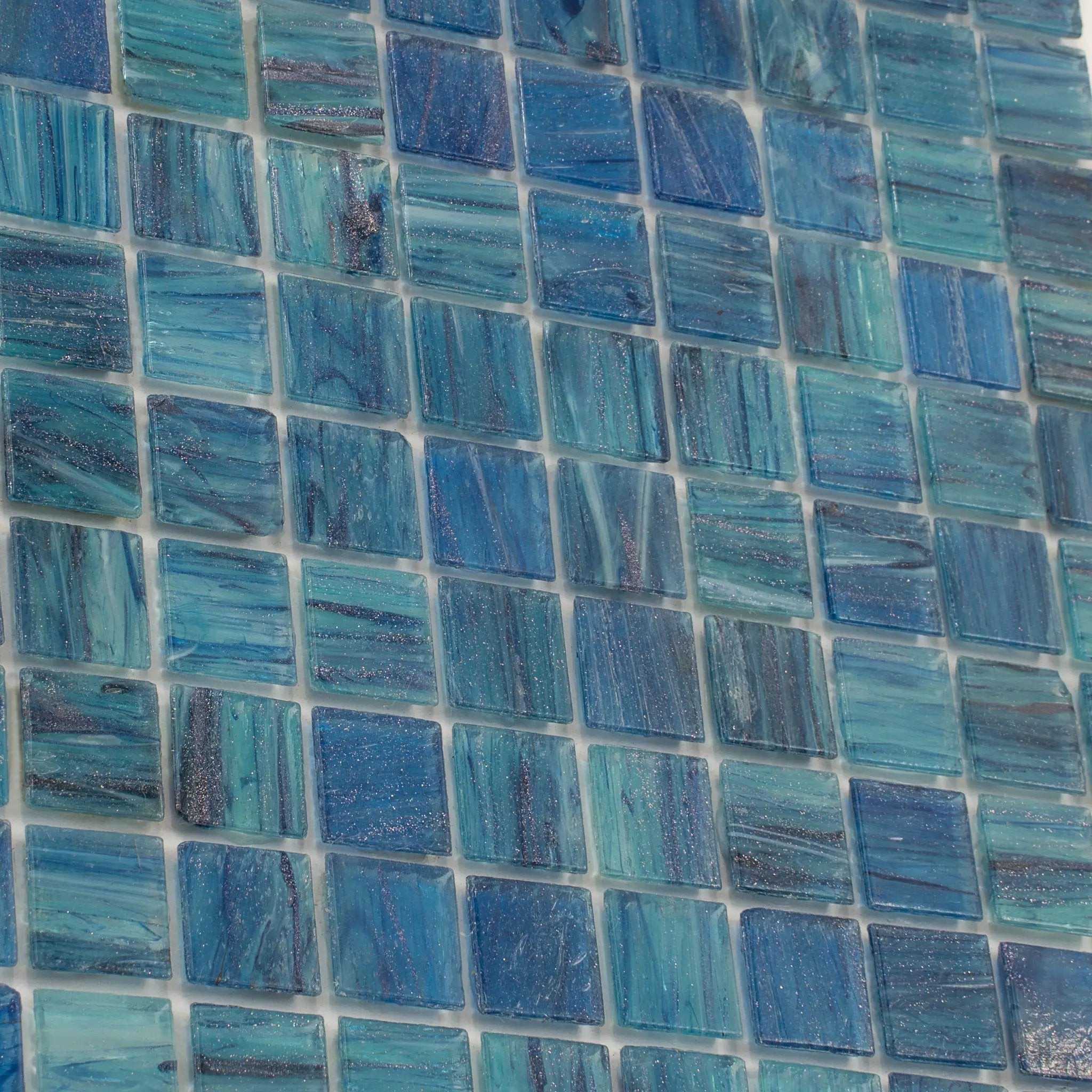 Sea Blue 12x12 Uniform Square Glossy Glass Mosaic Tile (20 pack, 20 sq ft/case) by Apollo Tile