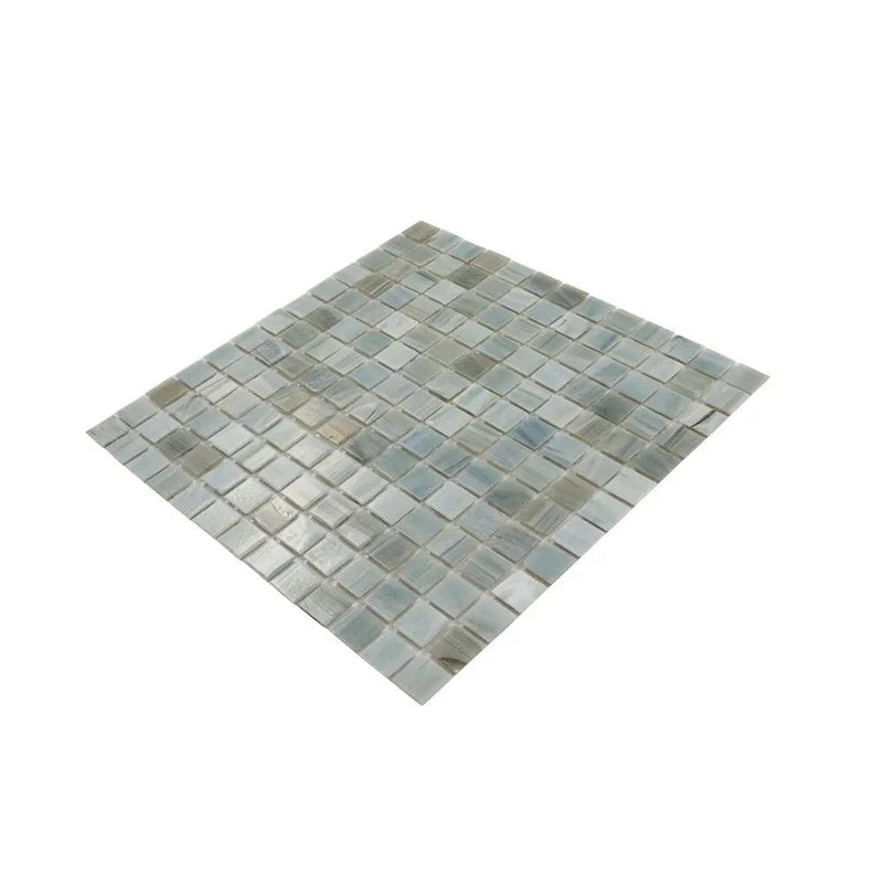 Pearl Blue 12x12 Glossy Uniform Square Glass Mosaic Tile (20 pack, 20 sq ft/case) by Apollo Tile