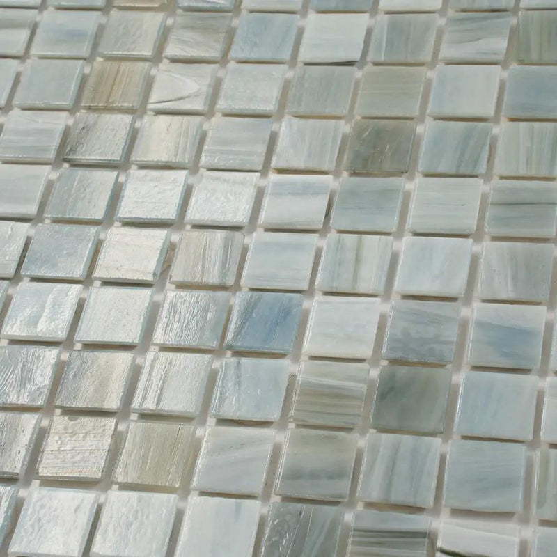 Pearl Blue 12x12 Glossy Uniform Square Glass Mosaic Tile (20 pack, 20 sq ft/case) by Apollo Tile