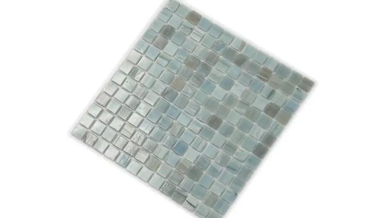 Pearl Blue 12x12 Glossy Uniform Square Glass Mosaic Tile (20 pack, 20 sq ft/case) by Apollo Tile