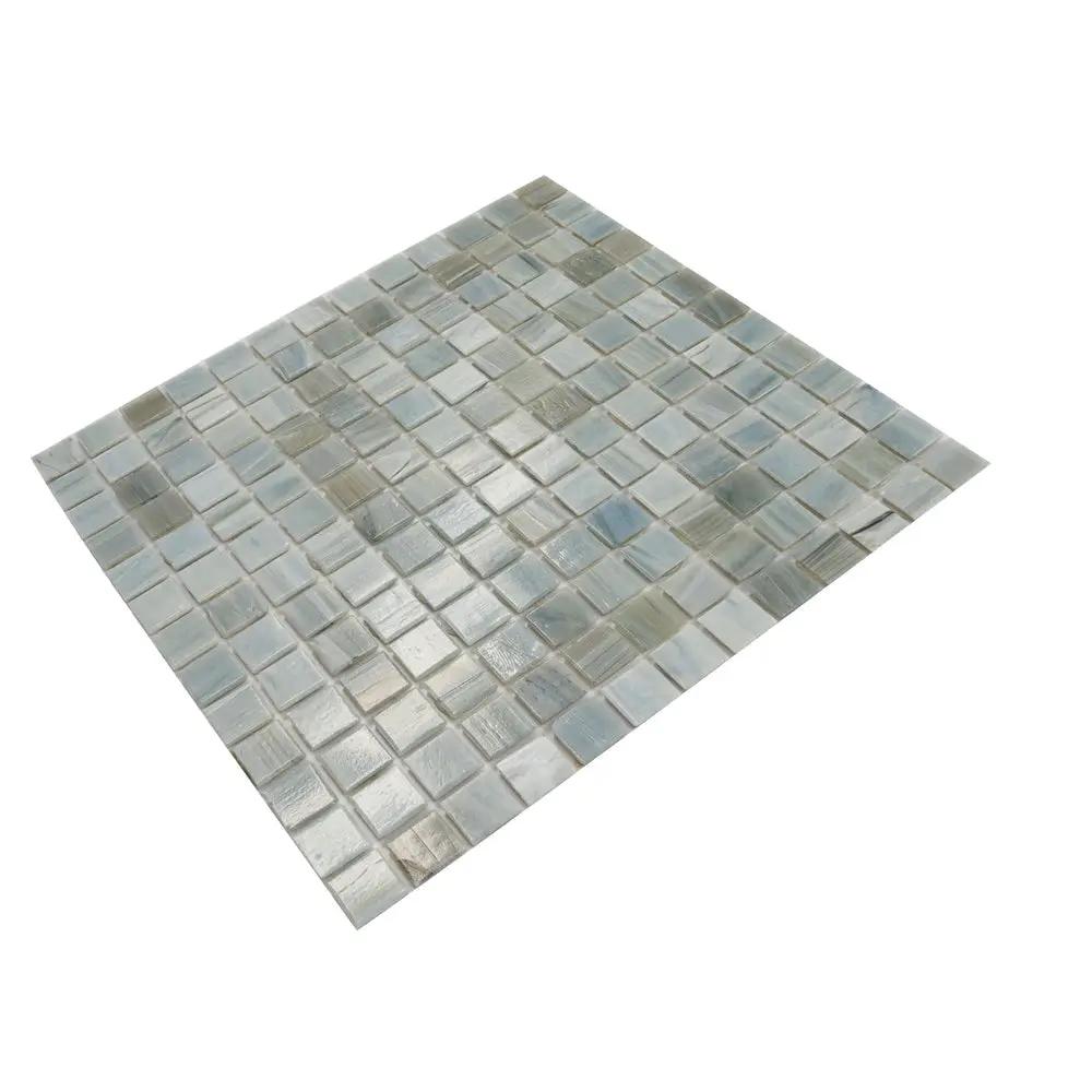 Pearl Blue 12x12 Glossy Uniform Square Glass Mosaic Tile (20 pack, 20 sq ft/case) by Apollo Tile