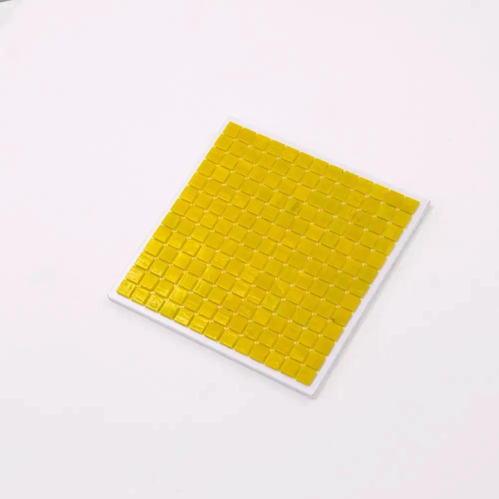 Canary Yellow 12x12 Glossy Uniform Square Glass Mosaic Tile (20 pack, 20 sq ft/case) by Apollo Tile