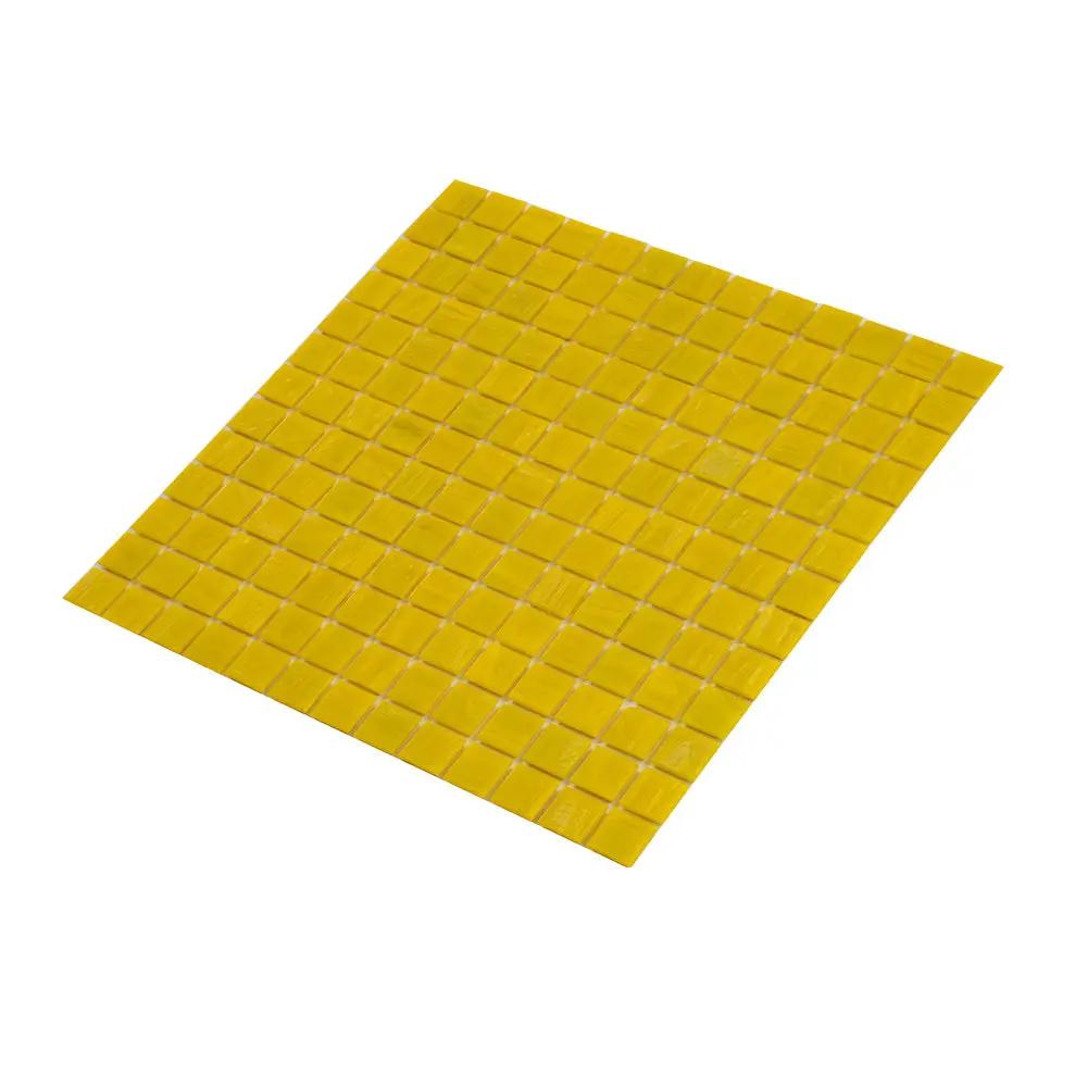 Canary Yellow 12x12 Glossy Uniform Square Glass Mosaic Tile (20 pack, 20 sq ft/case) by Apollo Tile