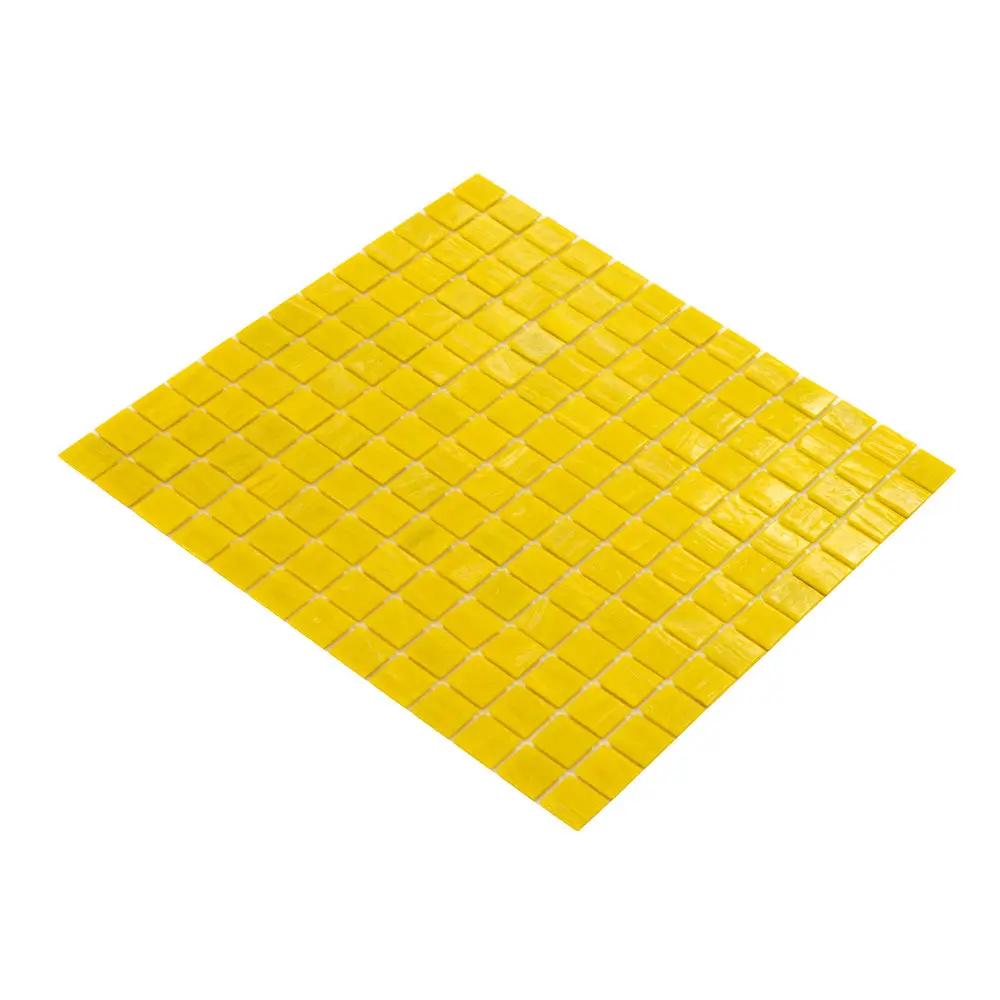 Canary Yellow 12x12 Glossy Uniform Square Glass Mosaic Tile (20 pack, 20 sq ft/case) by Apollo Tile