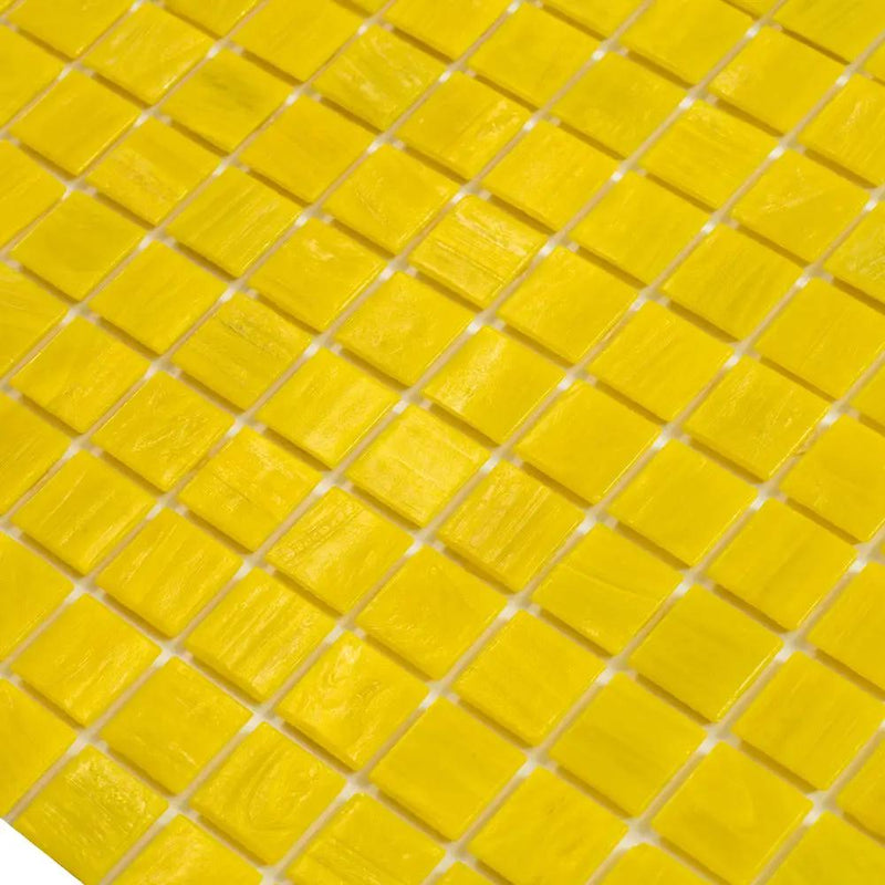 Canary Yellow 12x12 Glossy Uniform Square Glass Mosaic Tile (20 pack, 20 sq ft/case) by Apollo Tile