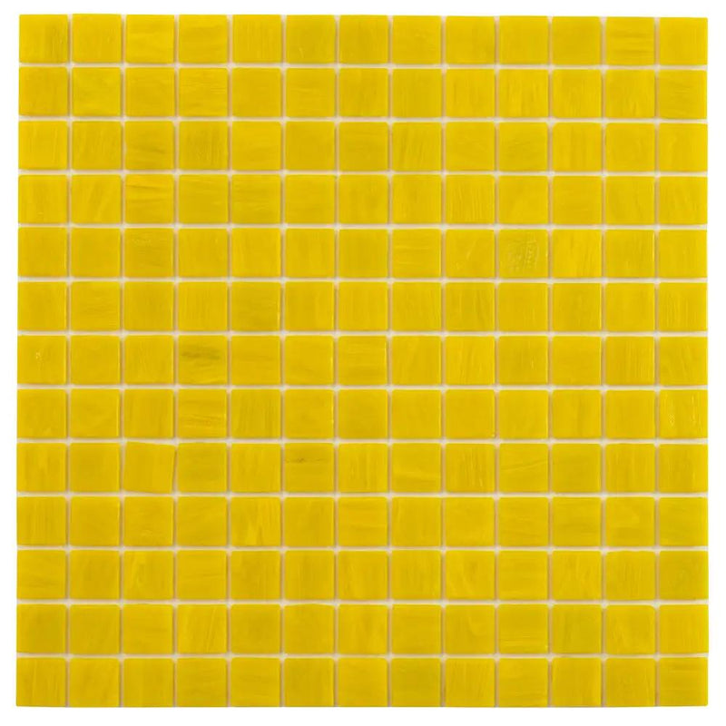 Canary Yellow 12x12 Glossy Uniform Square Glass Mosaic Tile (20 pack, 20 sq ft/case) by Apollo Tile