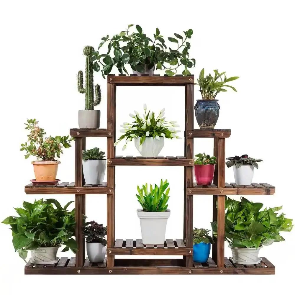 Modern Farmhouse 6-tier Wooden Bookcase Plant Stand Shelving Unit by HomePacific