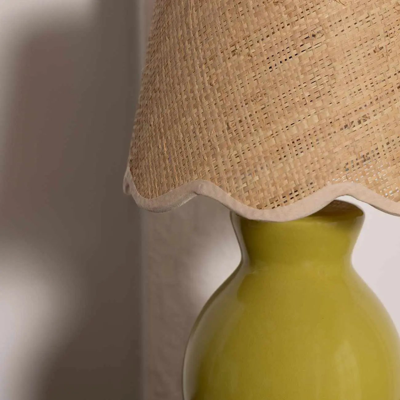 Salgareda Olive Rattan Table Lamp by Boutique Rugs