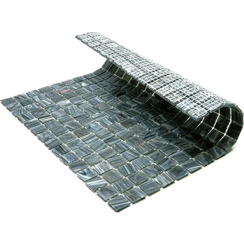 Cosmic Gray 12x12 Glossy Uniform Square Glass Mosaic Tile (20 pack, 20 sq ft/case) by Apollo Tile