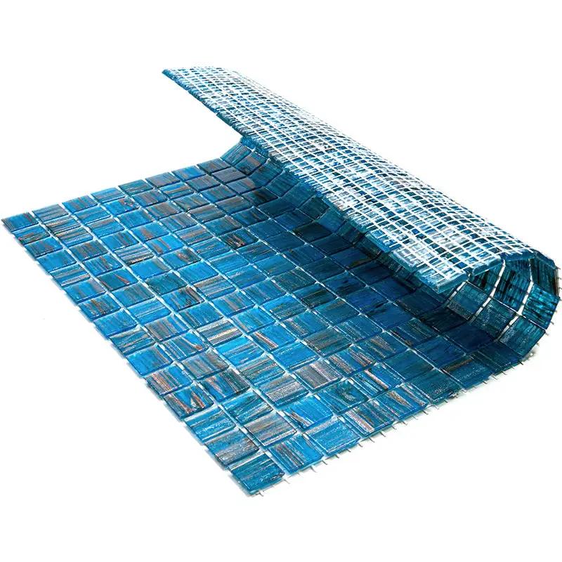 Blue Gold 12x12 Glossy Uniform Square Glass Mosaic Tile (20 pack, 20 sq ft/case) by Apollo Tile