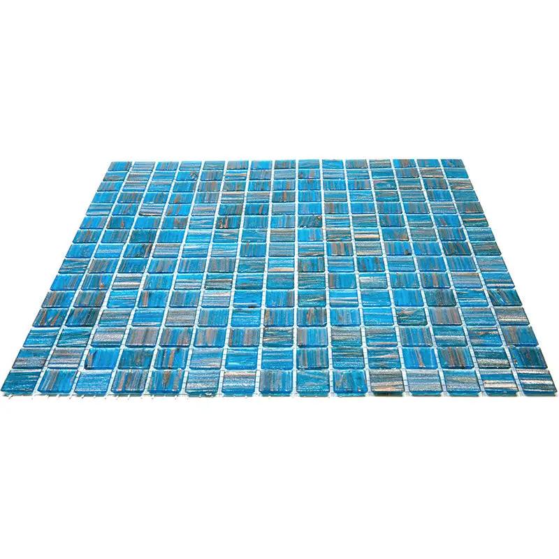 Blue Gold 12x12 Glossy Uniform Square Glass Mosaic Tile (20 pack, 20 sq ft/case) by Apollo Tile