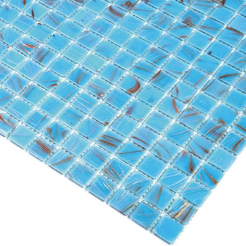 Maya Blue 12x12 Glossy Uniform Square Glass Mosaic Tile (20 pack, 20 sq ft/case) by Apollo Tile