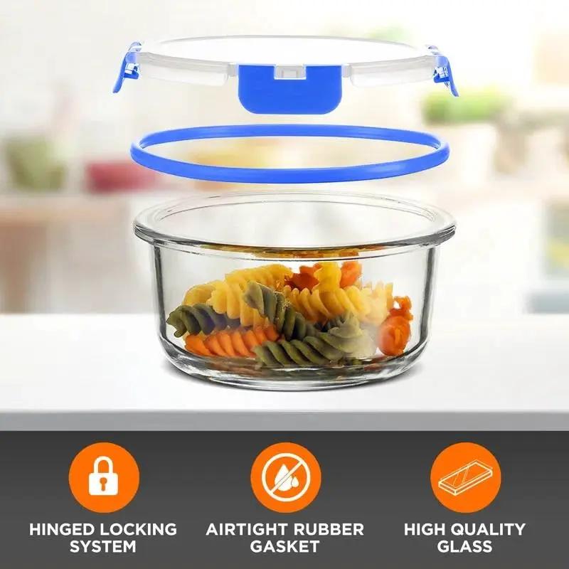 24-Piece Glass Food Storage Container Bakeware Set with Snap Locking Lids by HomePacific