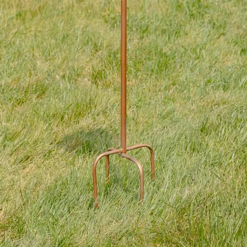 Copper Finish Metal Garden Birdhouse with Stake and Pole by HomePacific
