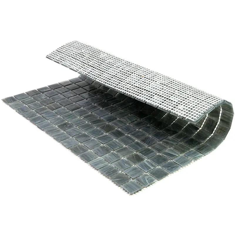 Cadet Gray 12x12 Glossy Uniform Square Glass Mosaic Tile (20 pack, 20 sq ft/case) by Apollo Tile