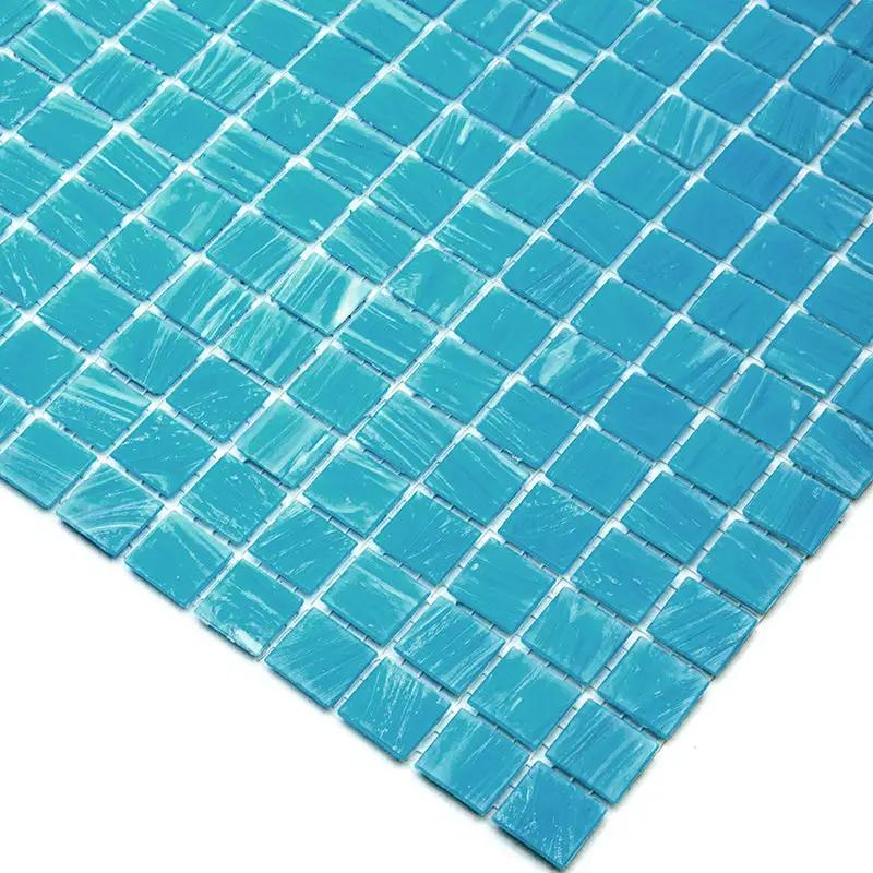 Sky Blue 12x12 Glossy Square Glass Mosaic Tile (20 pack, 20 sq ft/case) by Apollo Tile