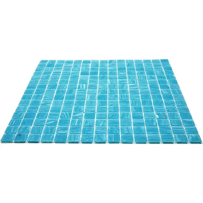 Sky Blue 12x12 Glossy Square Glass Mosaic Tile (20 pack, 20 sq ft/case) by Apollo Tile