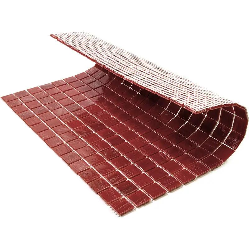 Scarlet Red 12x12 Glossy Uniform Square Glass Mosaic Tile (20 pack, 20 sq ft/case) by Apollo Tile