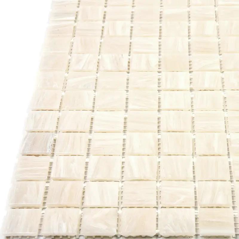 Nude Beige 12x12 Glossy Uniform Square Glass Mosaic Tile (20 pack, 20 sq ft/case) by Apollo Tile