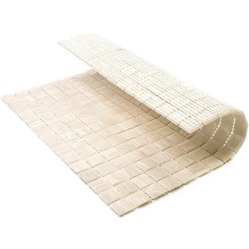 Nude Beige 12x12 Glossy Uniform Square Glass Mosaic Tile (20 pack, 20 sq ft/case) by Apollo Tile