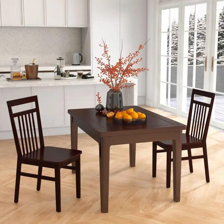 Set of 2- Modern Farmhouse Dark Wood High Back Dining Chair 280 lbs. Max Weight by HomePacific