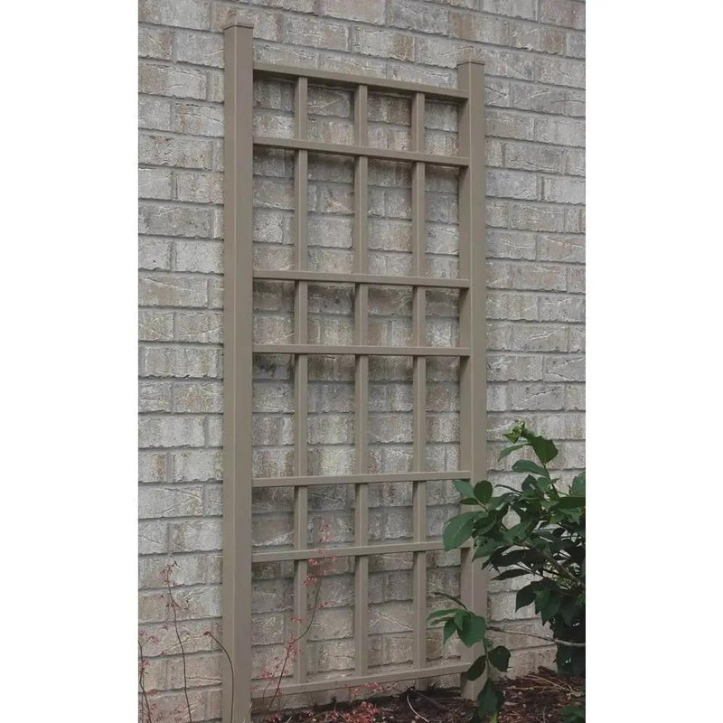 66-inch Outdoor Weather-Resistant Brown Vinyl Garden Trellis with Ground Anchors by HomePacific