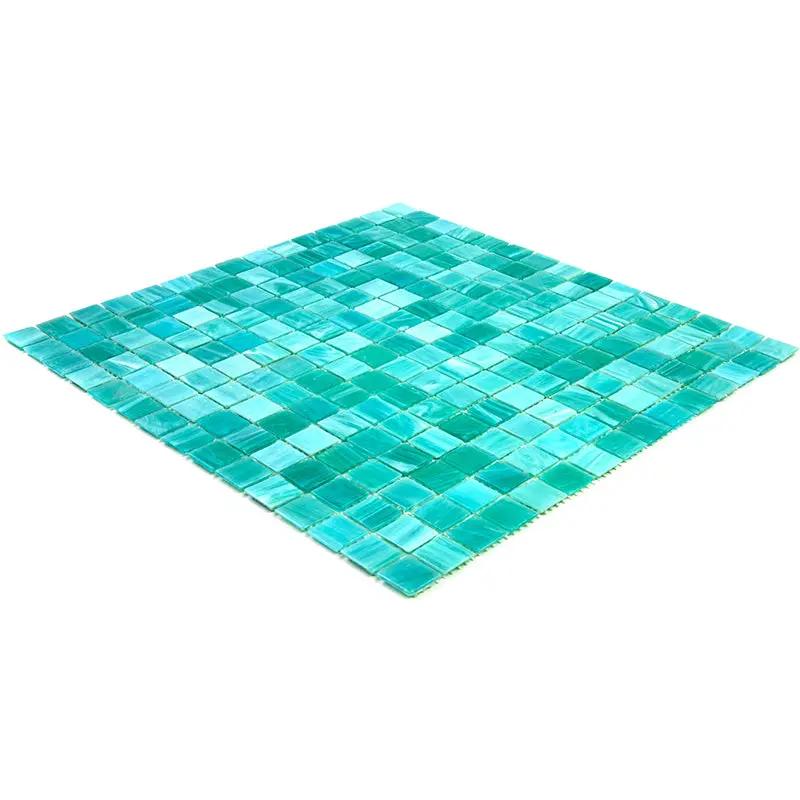 Cyan Blue 12x12 Glossy Uniform Square Glass Mosaic Tile (20 pack, 20 sq ft/case) by Apollo Tile