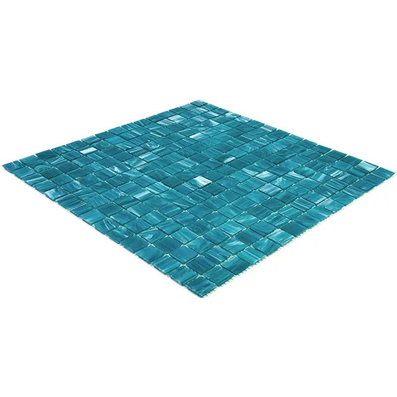 Pacific Blue 12x12 Glossy Uniform Square Glass Mosaic Tile (20 pack, 20 sq ft/case) by Apollo Tile