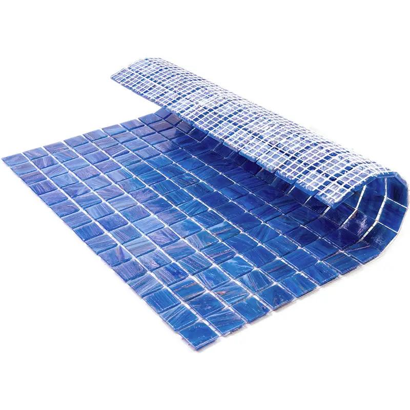 Azure Blue 12x12 Glossy Uniform Square Glass Mosaic Tile (20 pack, 20 sq ft/case) by Apollo Tile
