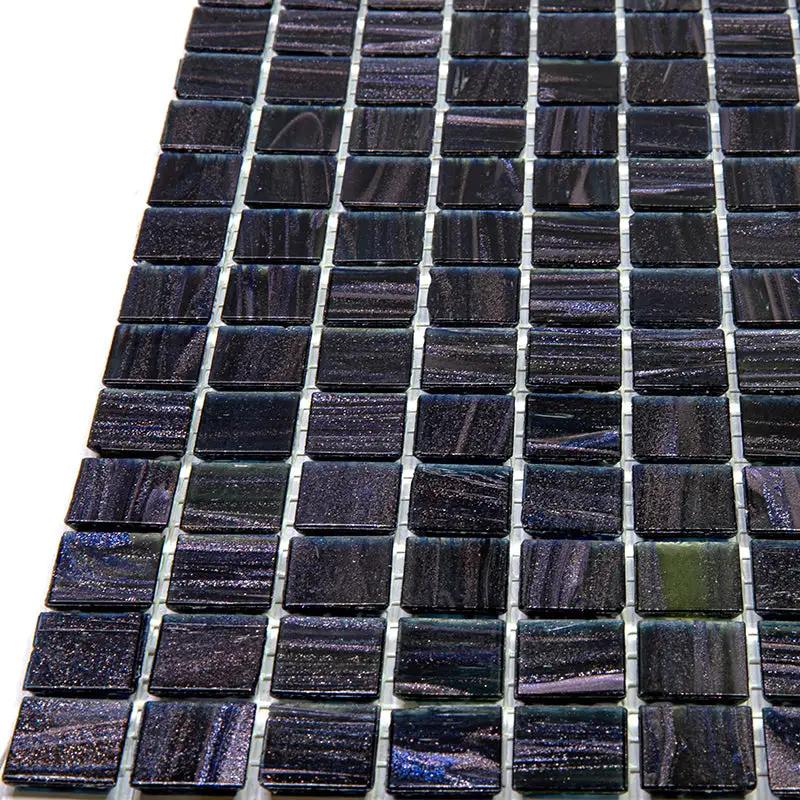 Oil Black 12x12 Glossy Uniform Square Glass Mosaic Tile (20 pack, 20 sq ft/case) by Apollo Tile