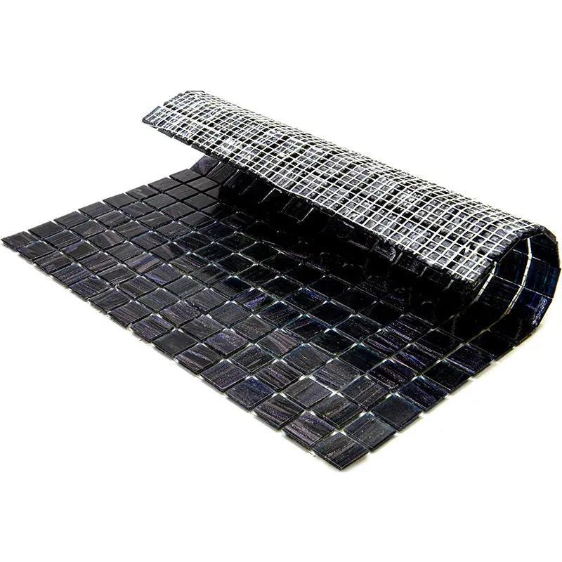 Oil Black 12x12 Glossy Uniform Square Glass Mosaic Tile (20 pack, 20 sq ft/case) by Apollo Tile